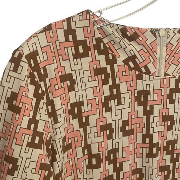 J. McLaughlin Sophia Dress Womens Medium Peach Islet Link Print Catalina Cloth - Picture 4 of 12